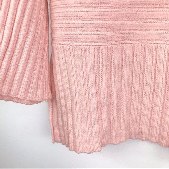 Philosophy Strawberry Pink Horizontal Knit Stripe Turtleneck Sweater - Picture 7 of 12